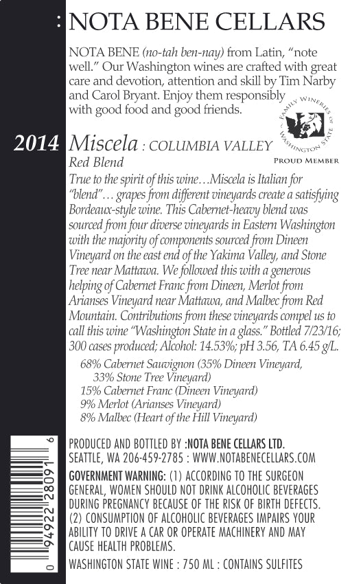 2014 Miscela - Columbia Valley