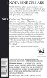 2015 :Nota Bene Cabernet Sauvignon – Dineen Vineyard : Yakima Valley