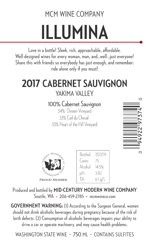 2017 MCM Illumina Cabernet Sauvignon – Yakima Valley