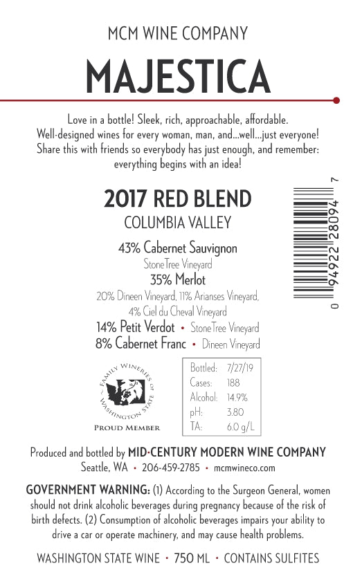 2017 MCM Majestica Red BDX Blend – Columbia Valley