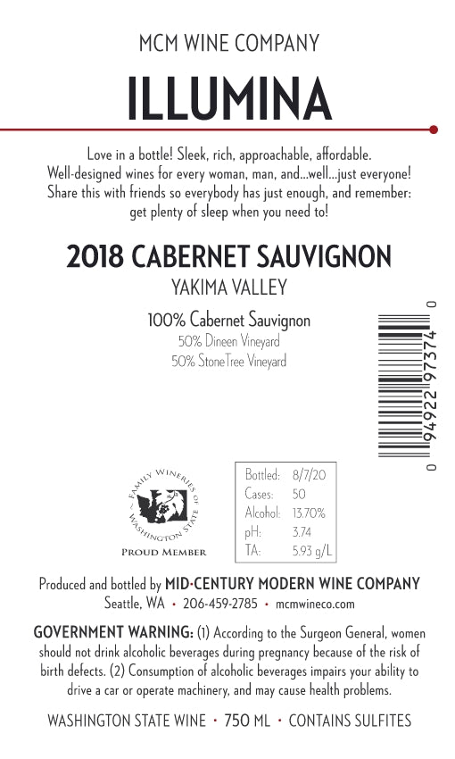2018 MCM Illumina Cabernet Sauvignon – Yakima Valley