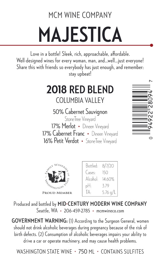 2018 MCM Wine Company Majestica Red Blend - Columbia Valley