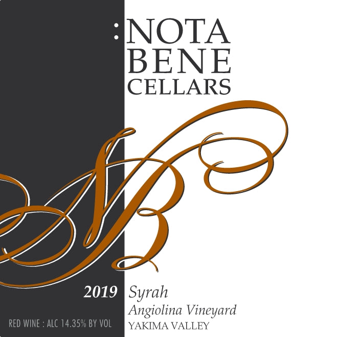 2019 :Nota Bene Syrah - Angiolina Vineyard - Yakima Valley