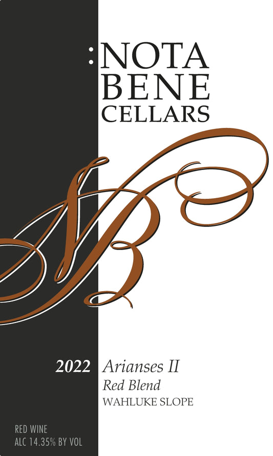 2022 :Nota Bene Arianses II - Arianses Vineyard - Wahluke Slope