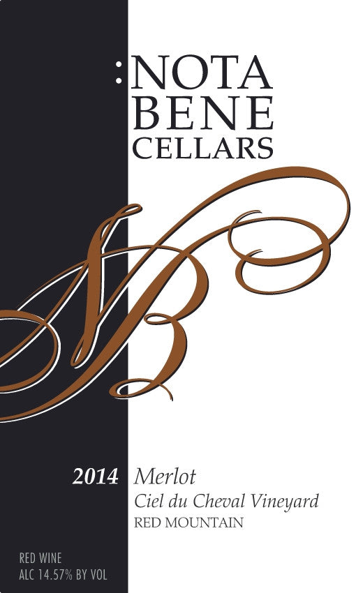 2014 Merlot – Ciel du Cheval Vineyard :  Red Mountain