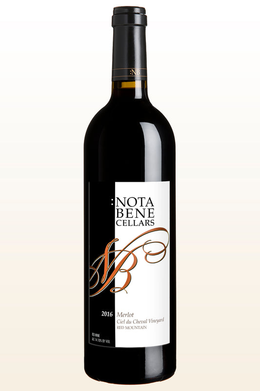 2016 :Nota Bene Merlot – Ciel du Cheval Vineyard:  Red Mountain