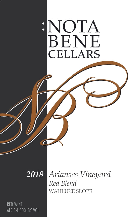 2018 :Nota Bene Arianses Vineyard : Wahluke Slope