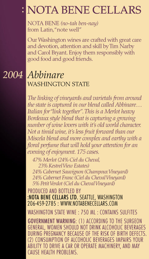 2004 Abbinare : Washington State