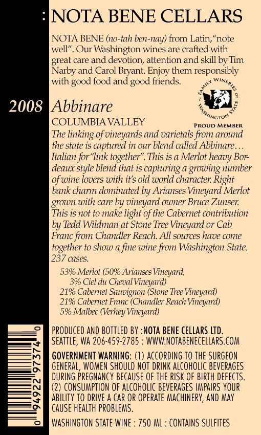 2008 Abbinare : Columbia Valley